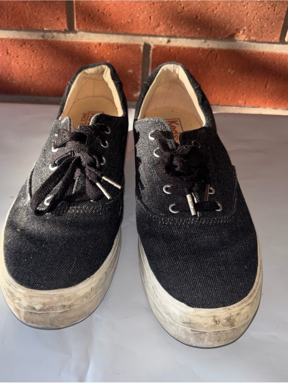 Keds Black Canvas Platform Sneakers 7.5